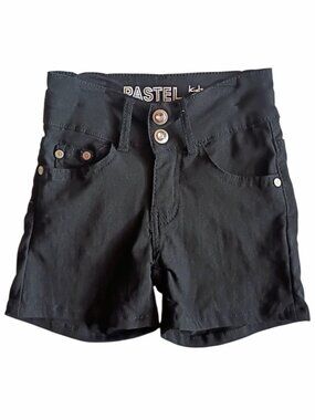 PASTEL Girls Black Denim Shorts Stretch Sz 7